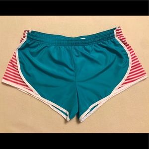 SO Teal/Pink Striped Junior Athletic Shorts